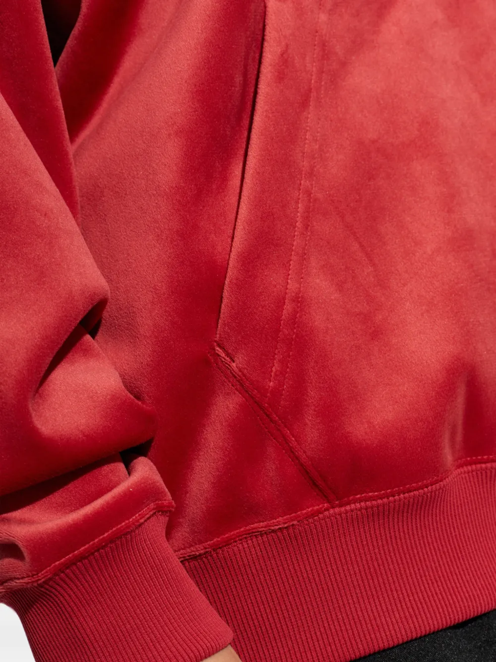 Y-3 Fluwelen hoodie met geborduurd logo Rood