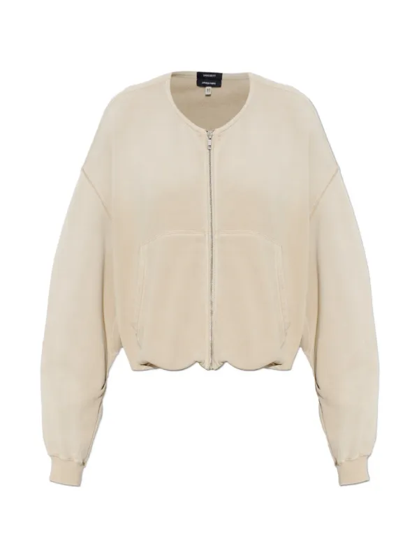 R13 Zip-up Oversized Sweatshirt in Neutrals