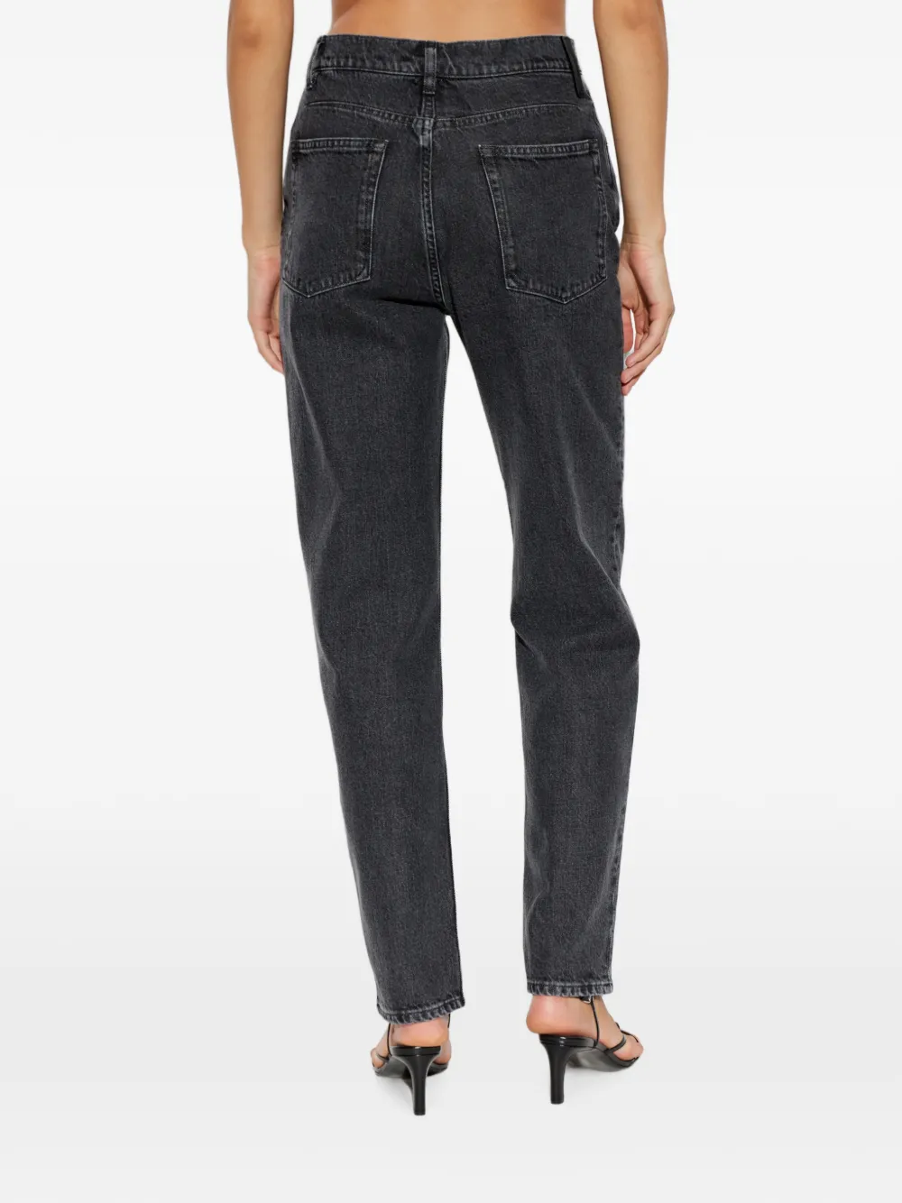 Jil Sander Jeans met toelopende pijpen en knopen Zwart