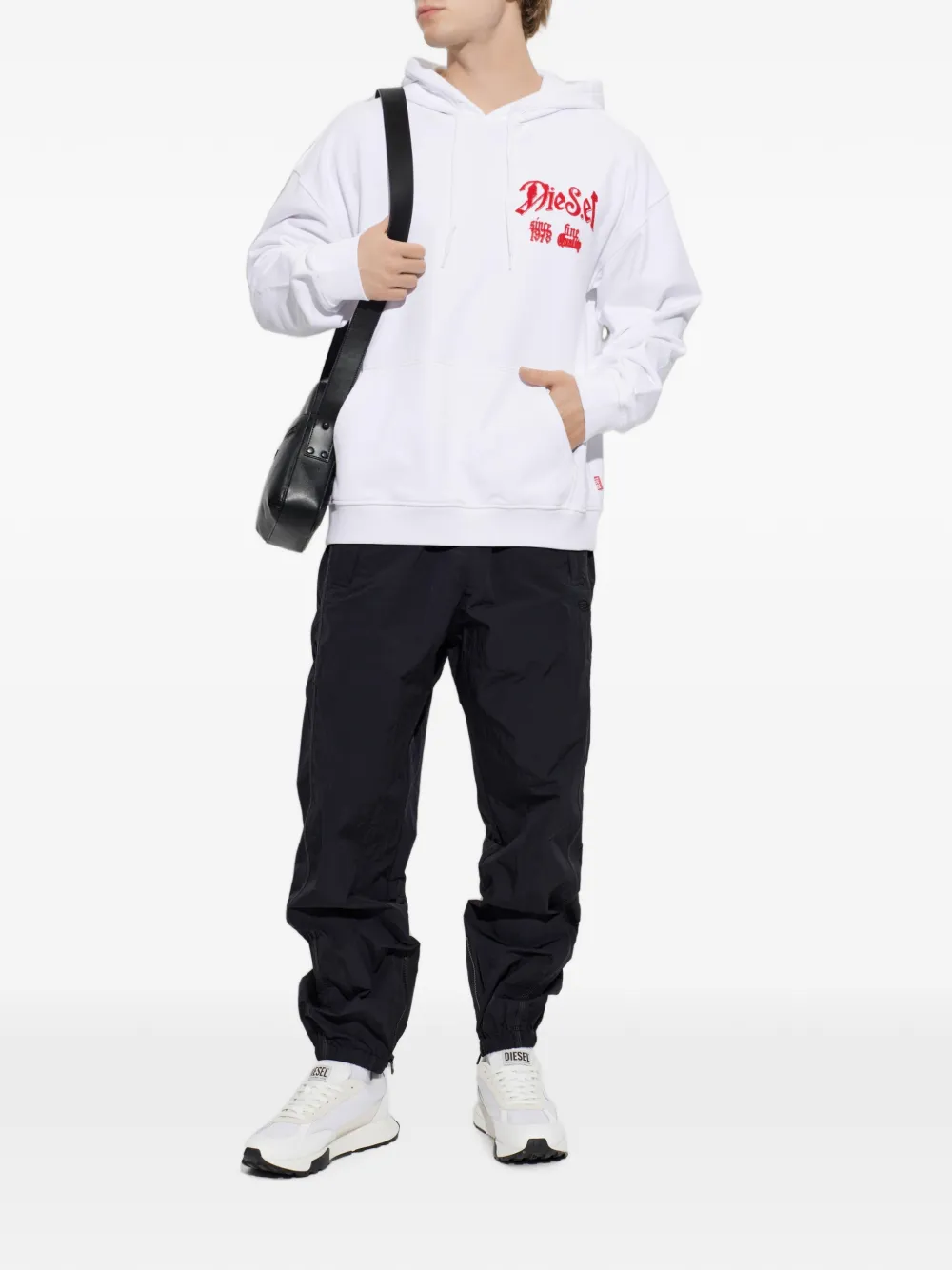 Diesel Hoodie met logoprint en grafische print Wit