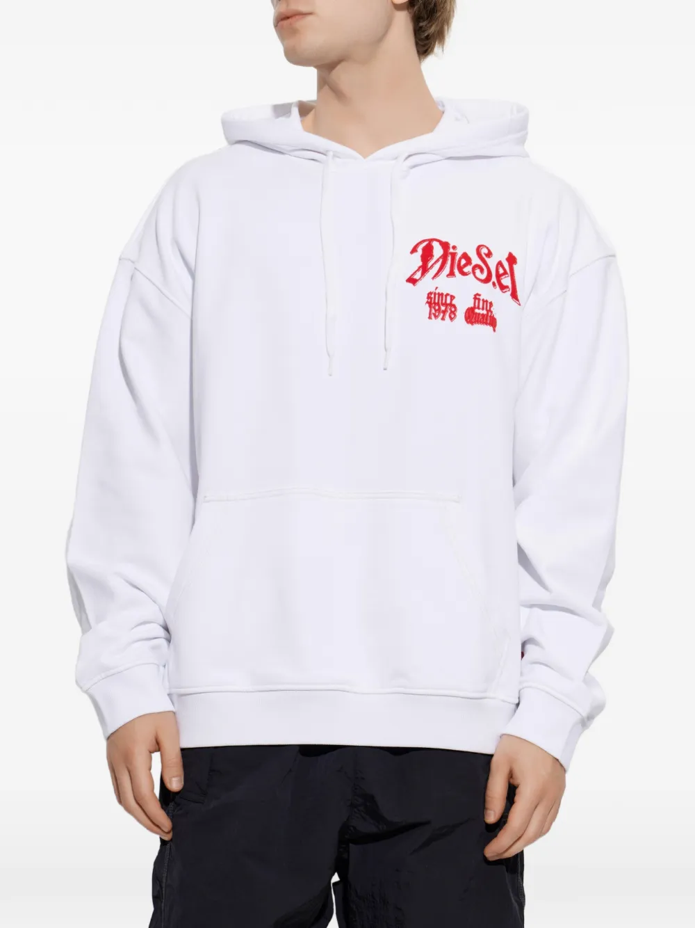 Diesel Hoodie met logoprint en grafische print Wit