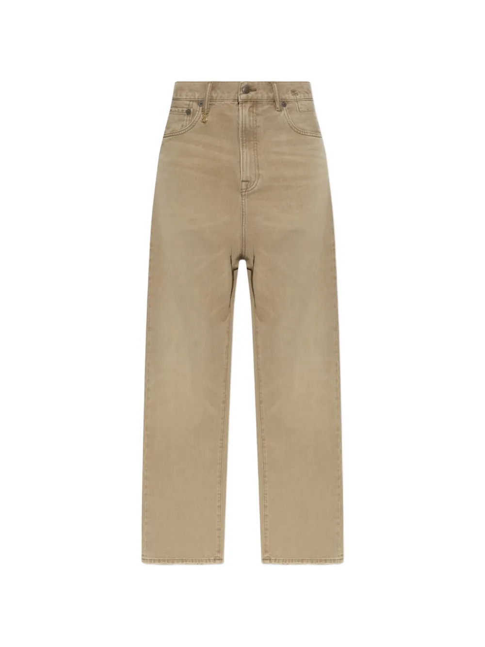 R13 logo-patch straight-leg jeans - Toni neutri