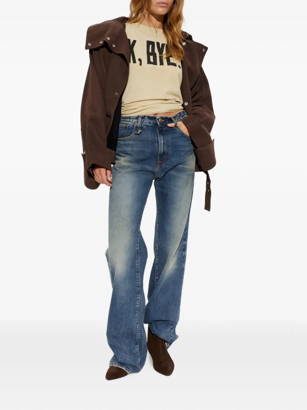 R13 Jeans met wijde pijpen Blauw