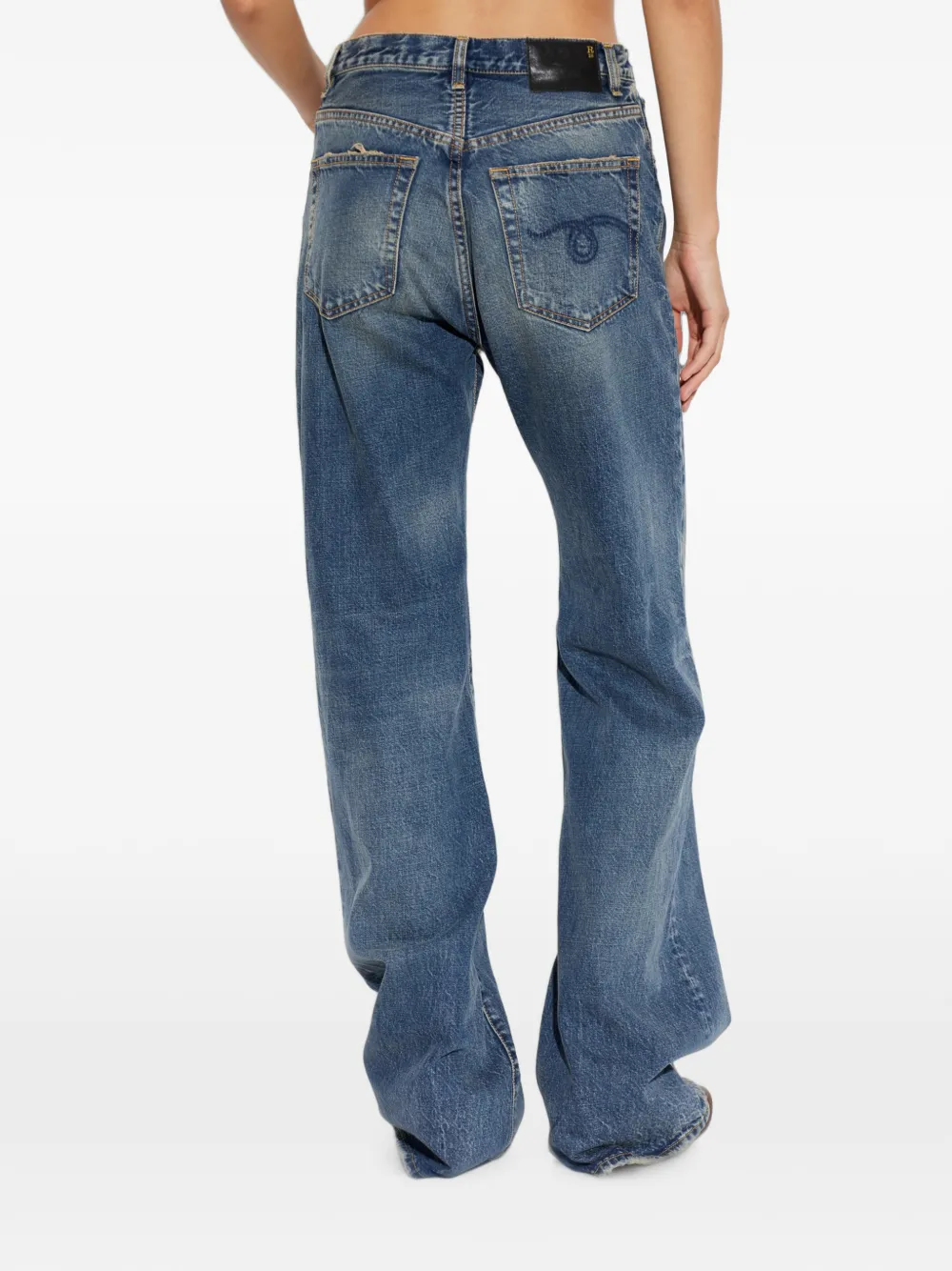 R13 Jeans met wijde pijpen Blauw