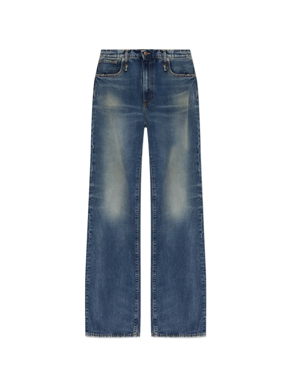 R13 faded wide-leg jeans - Blu