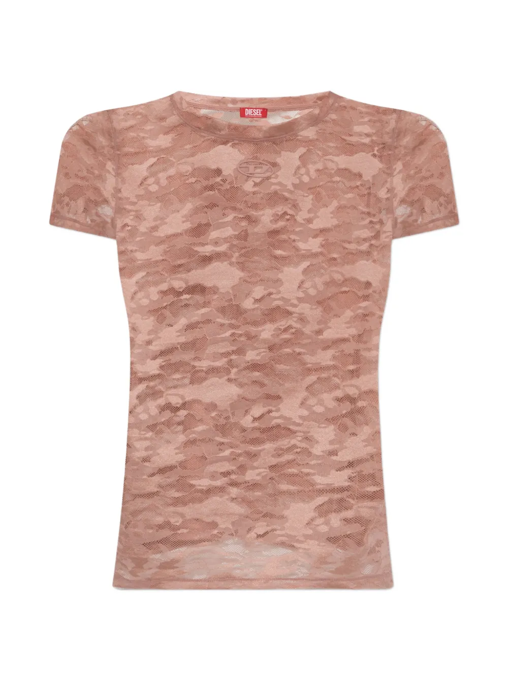 Diesel camo lace-patterned T-shirt - Rosa