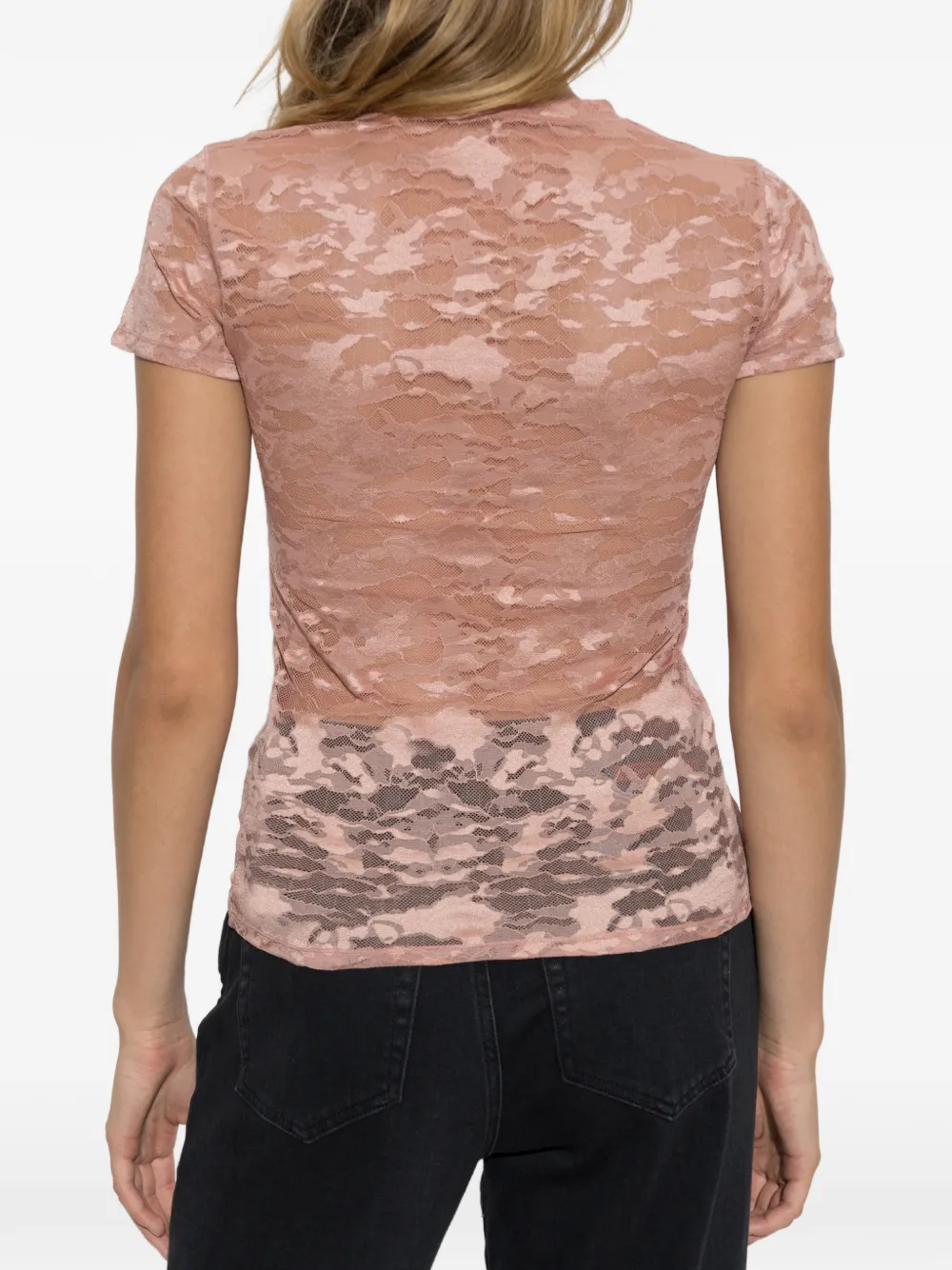 Diesel Camo T-shirt met kanten patroon Roze
