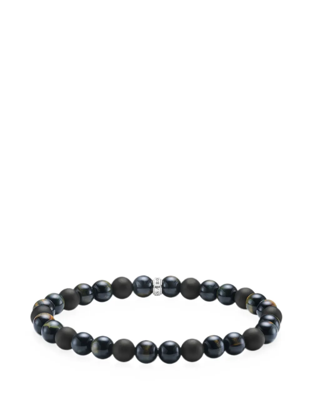 Thomas Sabo Bracciale con occhio di tigre e ossidiana - Nero