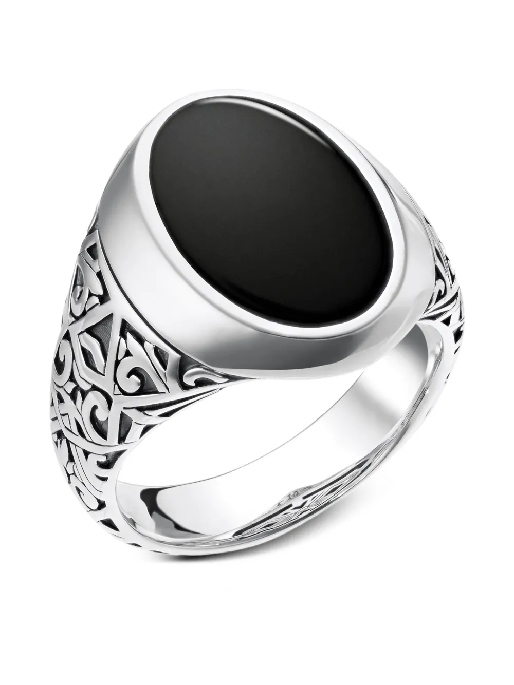 Thomas Sabo Anello a sigillo con logo inciso - Argento