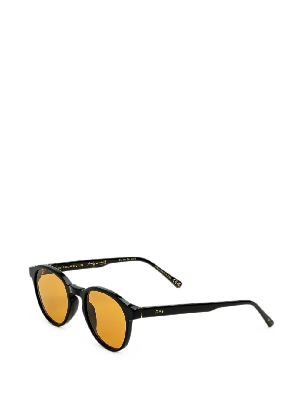 Retrosuperfuture x Andy Warhol Foundation The Warhol 10th Anniversary zonnebril met rond montuur Zwart