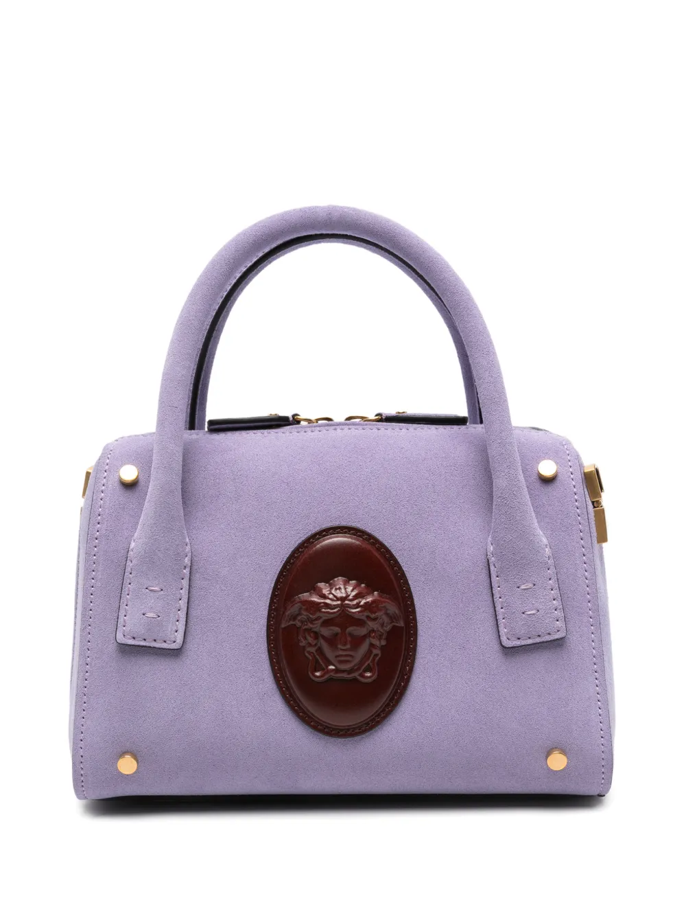 Versace Medusa-plaque suede tote bag - Purple