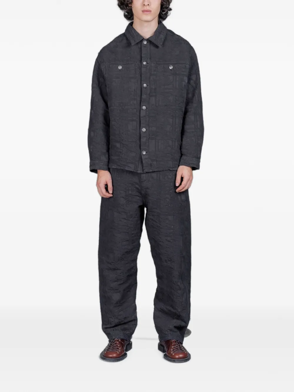 Henrik Vibskov Amphi broek met jacquard Zwart