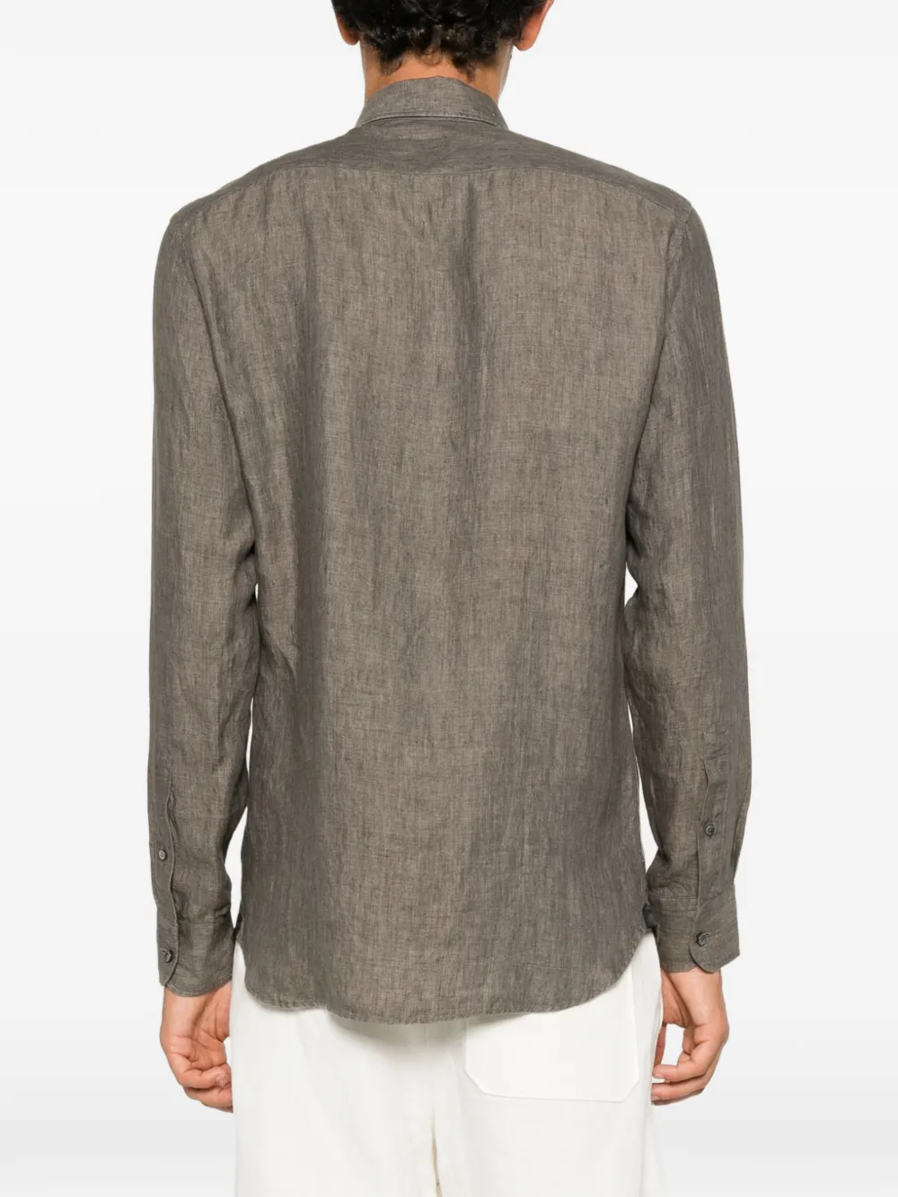 Zegna Linnen overhemd Grijs