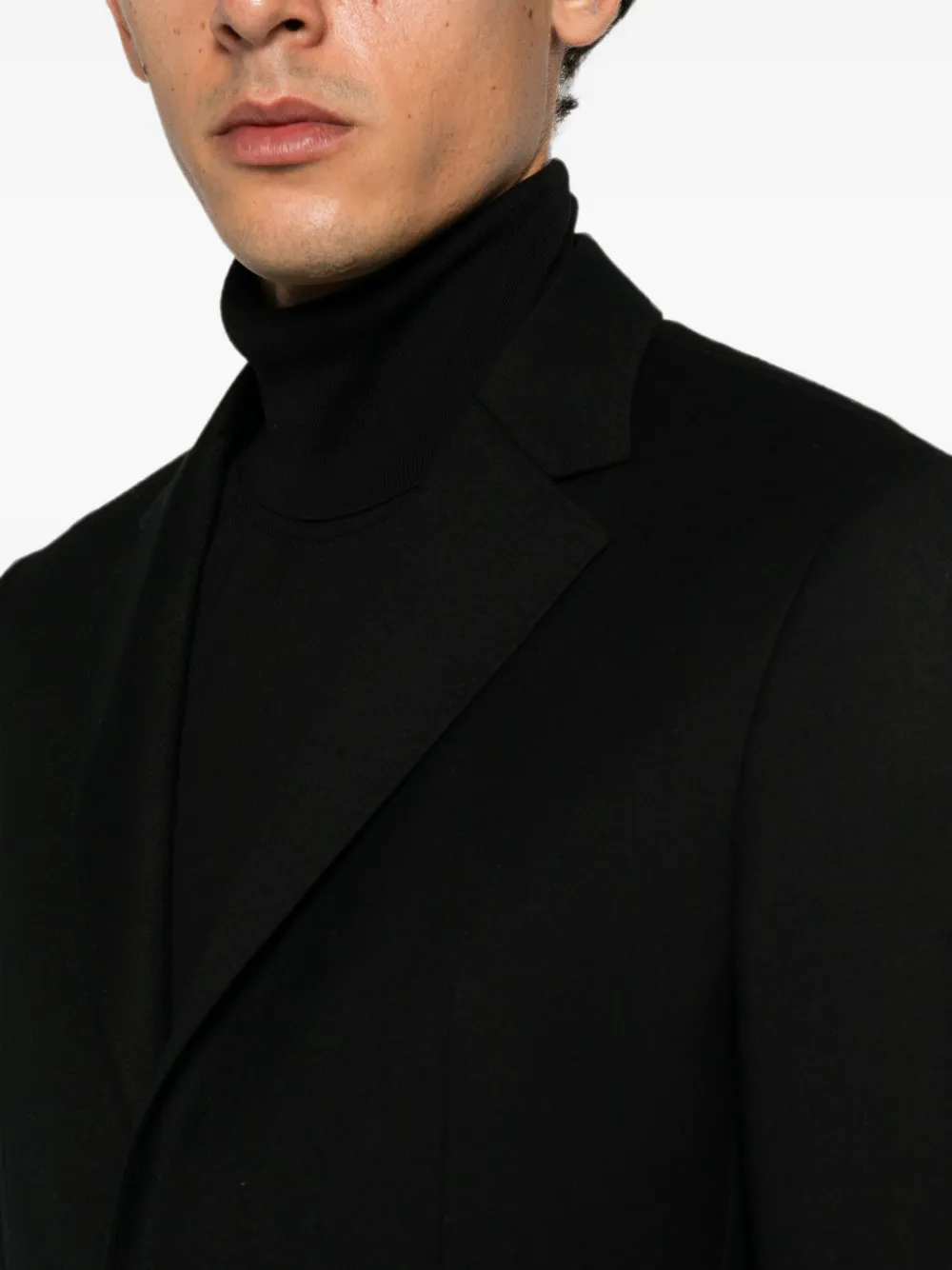 Zegna Blazer met enkele rij knopen en gekerfde revers Zwart