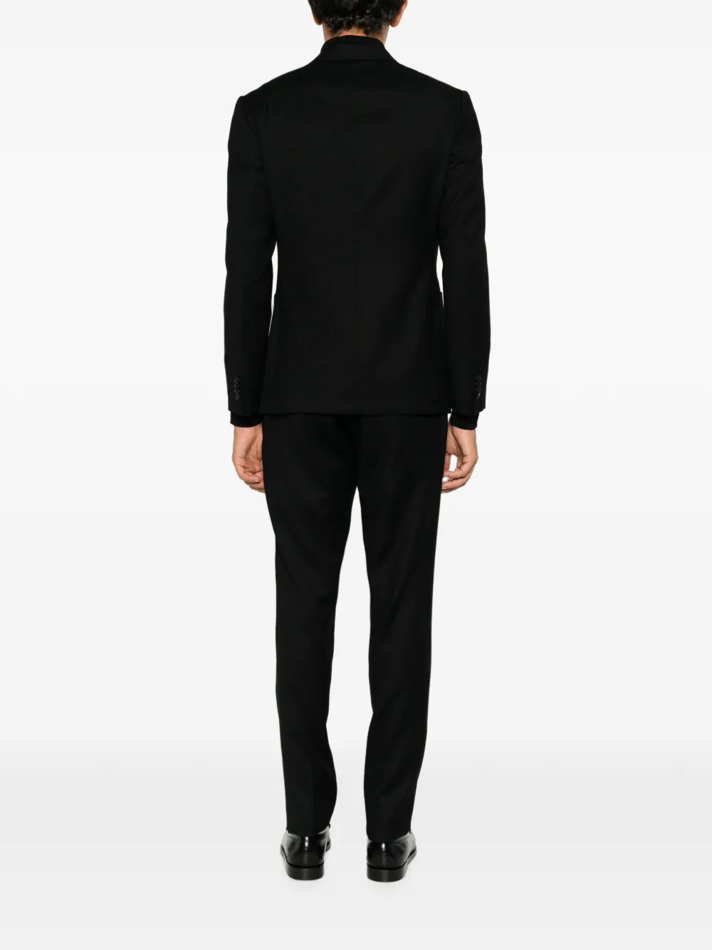 Zegna Blazer met enkele rij knopen en gekerfde revers Zwart