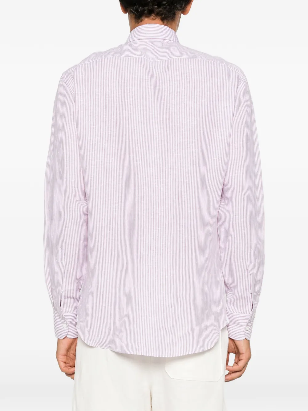 Zegna Gestreept overhemd Roze