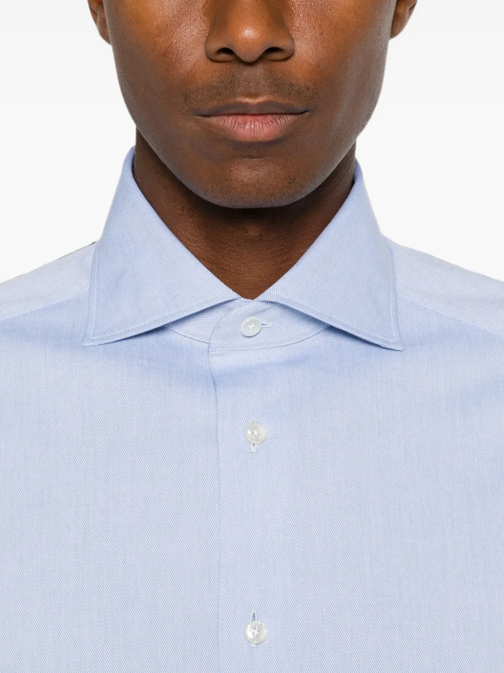 Zegna Overhemd met gespreide kraag Blauw