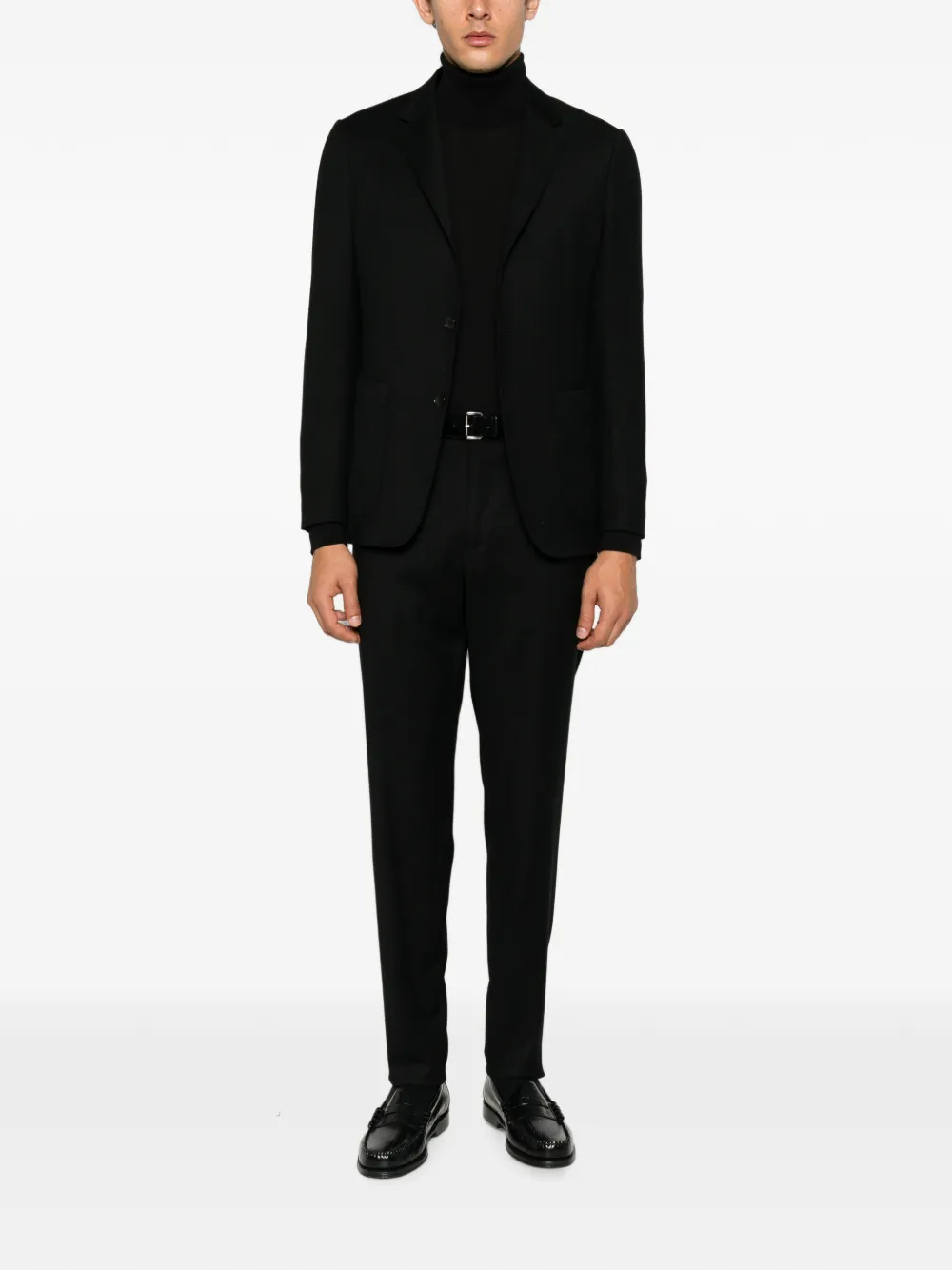 Zegna Straight broek met riemlussen Zwart