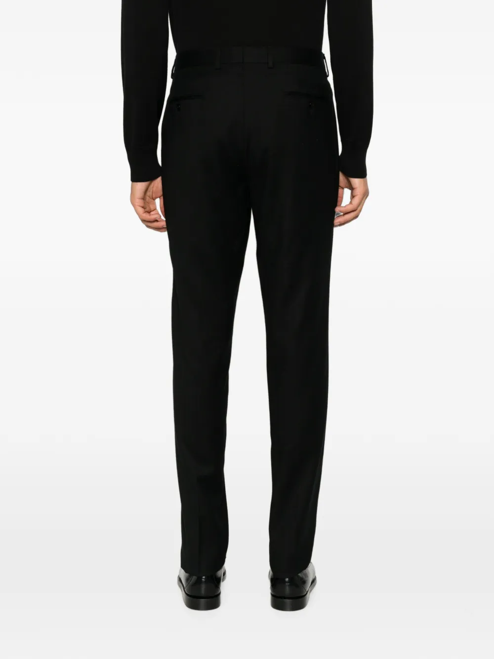 Zegna Straight broek met riemlussen Zwart