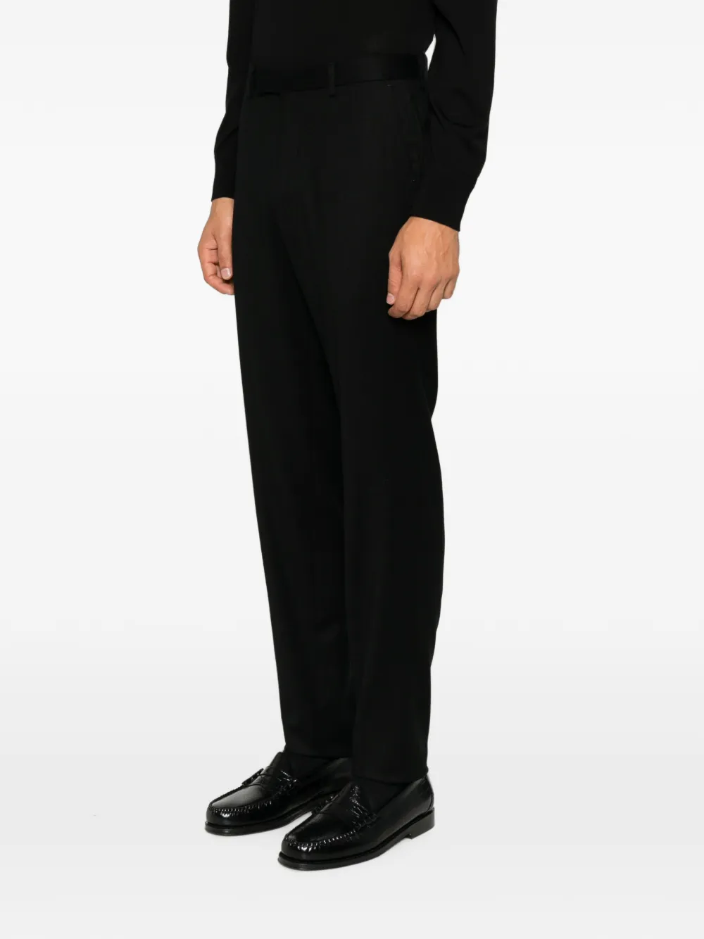 Zegna Straight broek met riemlussen Zwart
