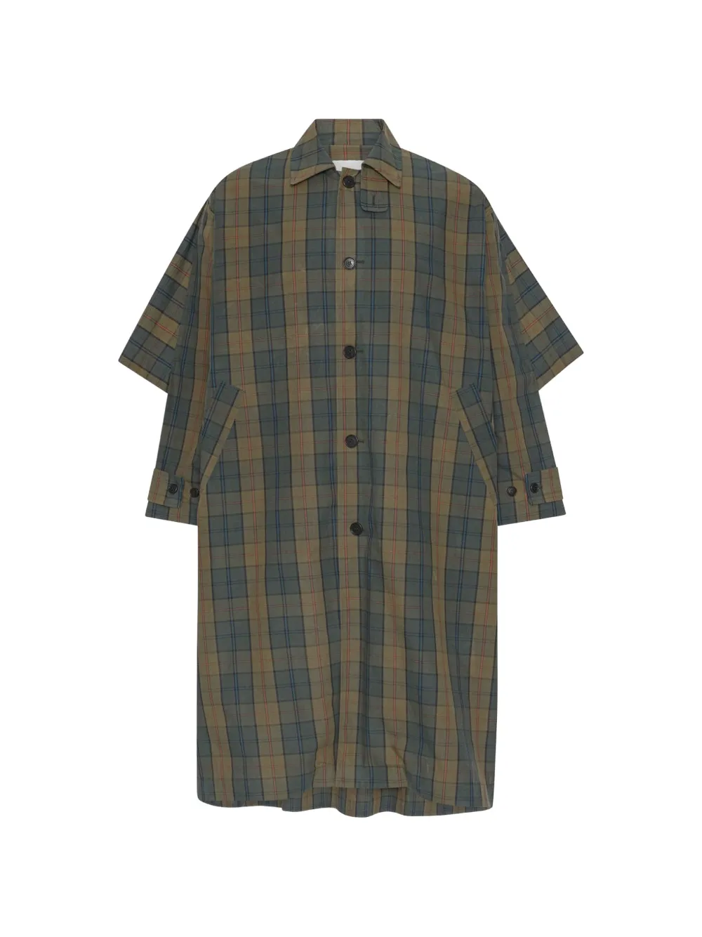 Henrik Vibskov Uncut tartan-check coat - Marrone