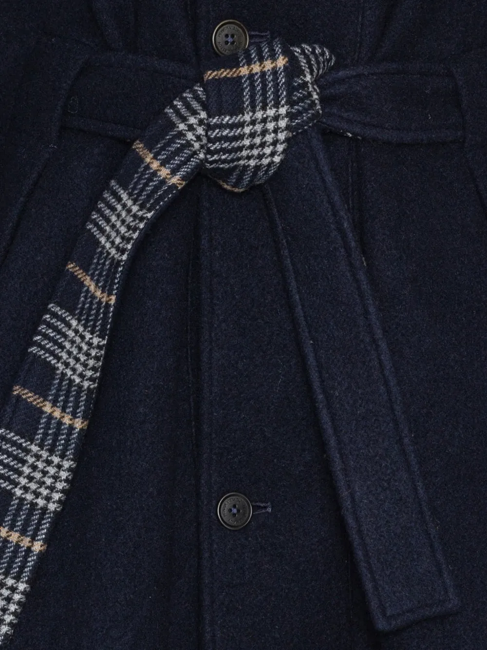 Henrik Vibskov Toadcoat geruite jas met ceintuur Blauw