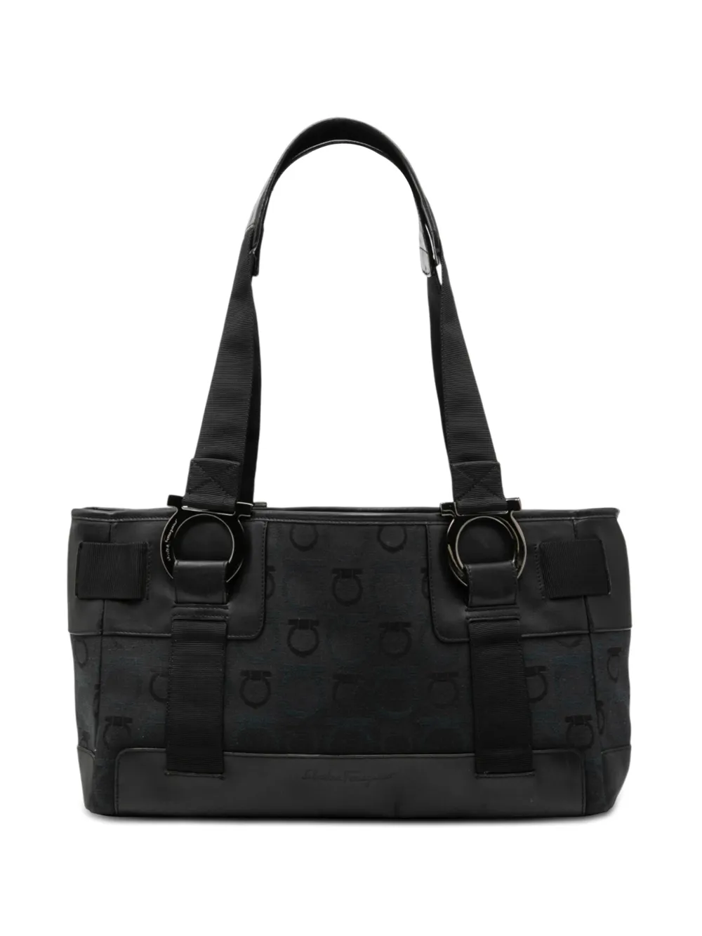 Ferragamo Pre-Owned cabas Gancini Canvas (2010-2026) - Noir Ferragamo Pre-Owned cabas Gancini Canvas (2010-2026) - Noir