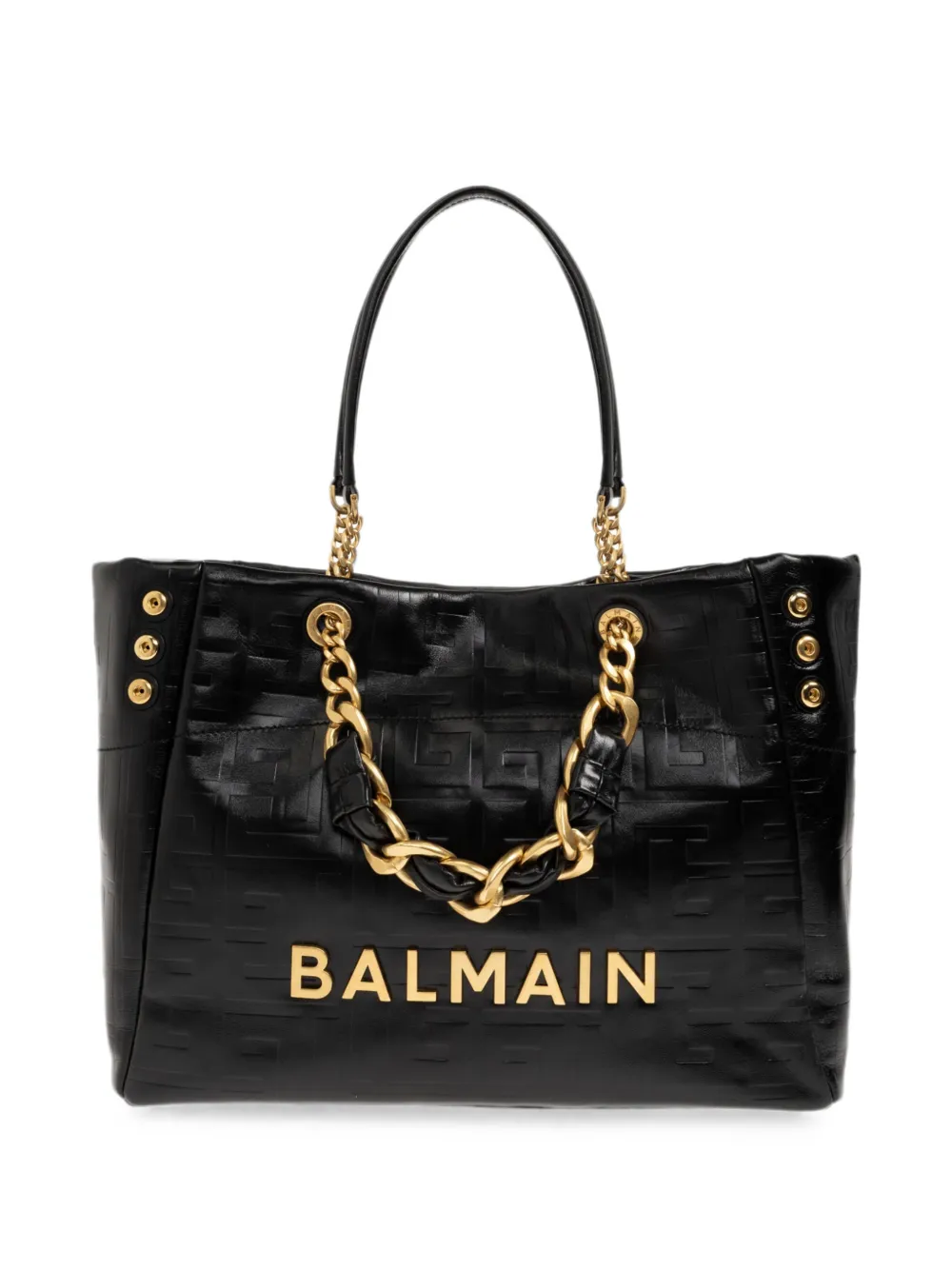 Balmain monogram-embossed tote bag - Nero