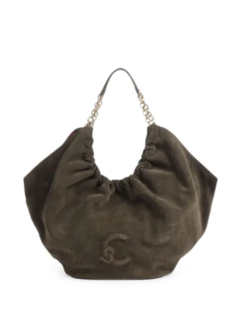 Coccinelle Smash ruched-detail suede tote bag