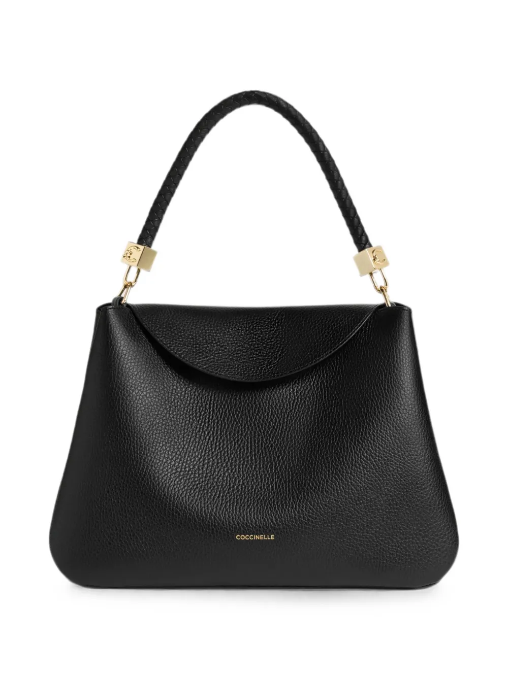 Coccinelle Tiggy leren shopper met gevlochten handgreep Zwart