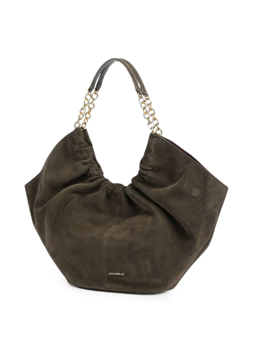 Coccinelle Smash suède shopper met logo-reliëf Groen