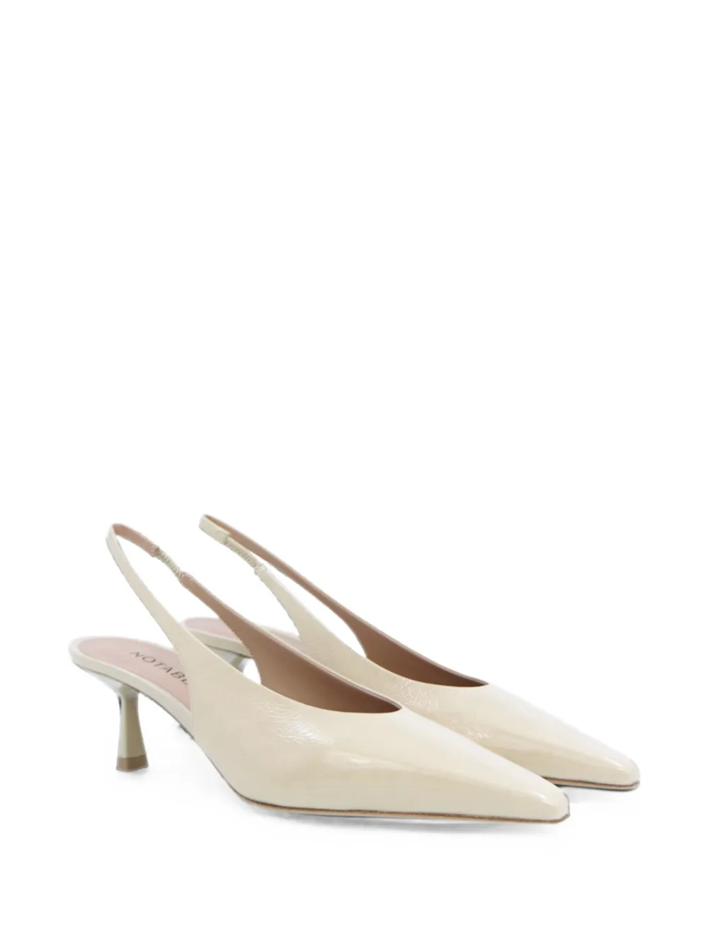 Notabene Emmely patent slingback pumps Beige