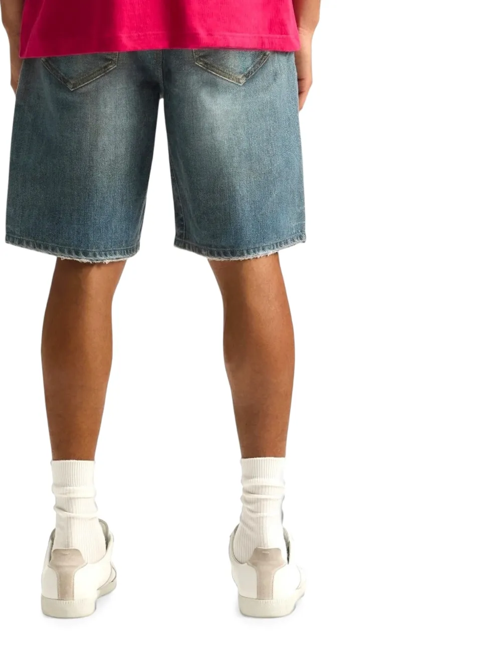 Purple Brand Verfraaide denim shorts Blauw
