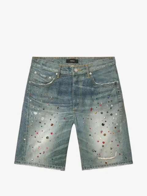 Purple Brand jewel-embellished denim shorts