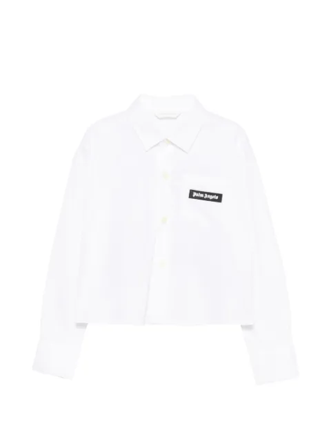 Palm Angels Kids logo-patch cropped shirt