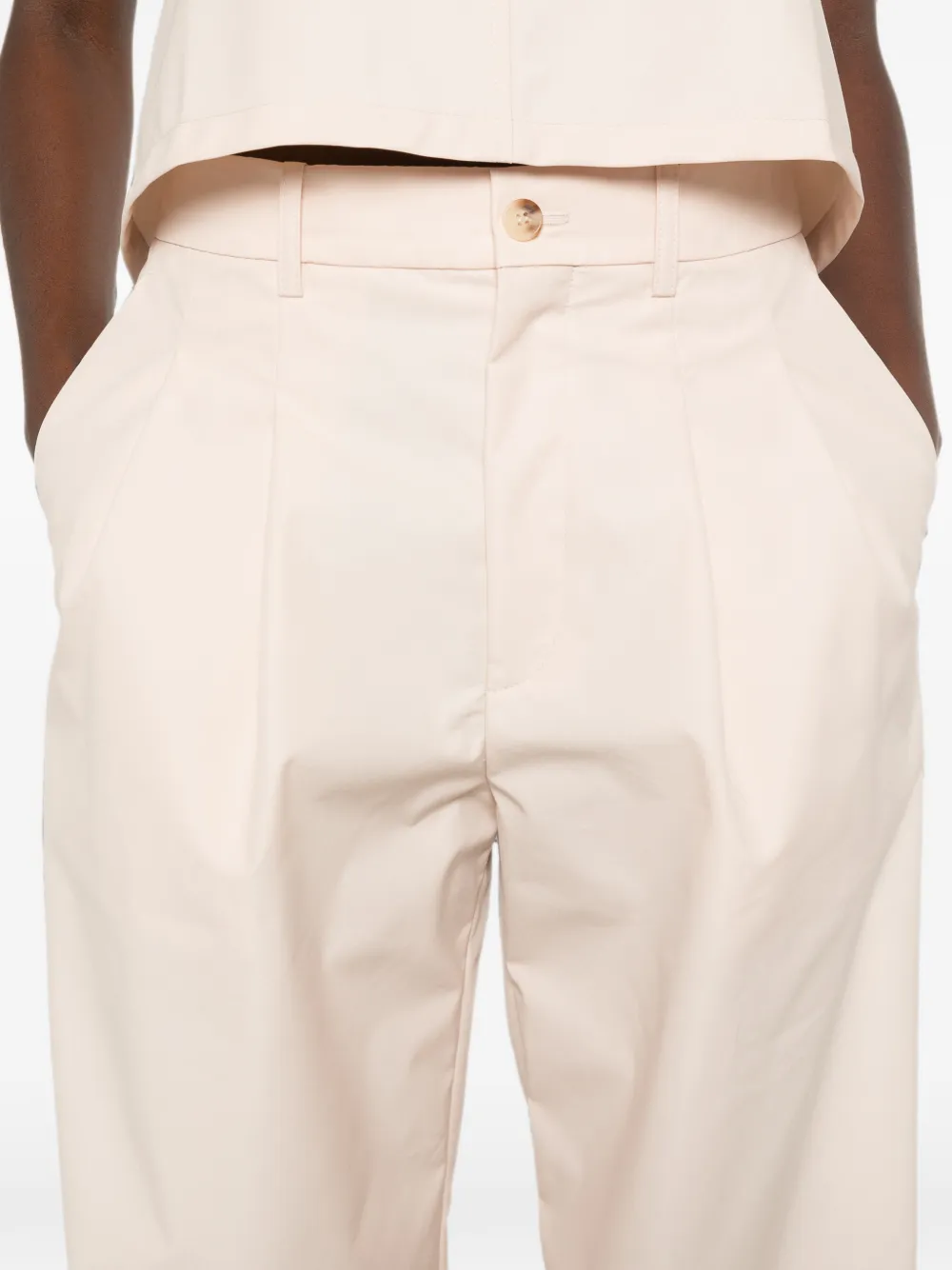WARDROBE.NYC Palazzo plooibroek Beige