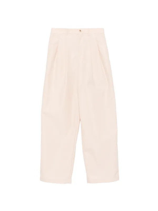 WARDROBE.NYC Pleated Palazzo Pants in Neutrals
