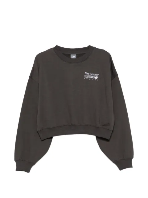 New Balance Trackside logo-emboridery cropped sweatshirt 