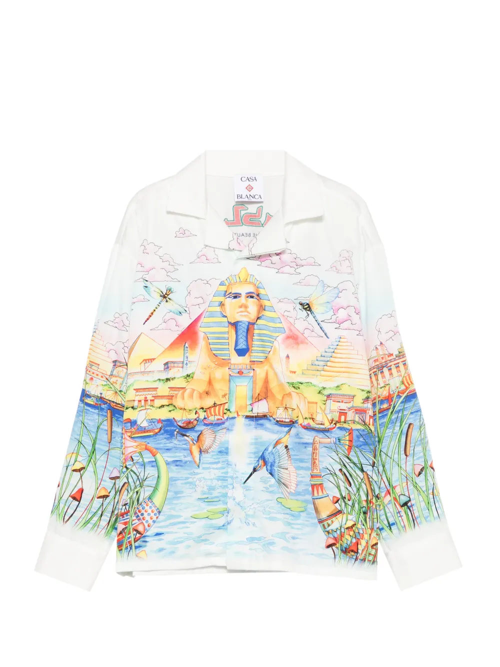CASABLANCA KIDS graphic-print long-sleeve shirt - Bianco