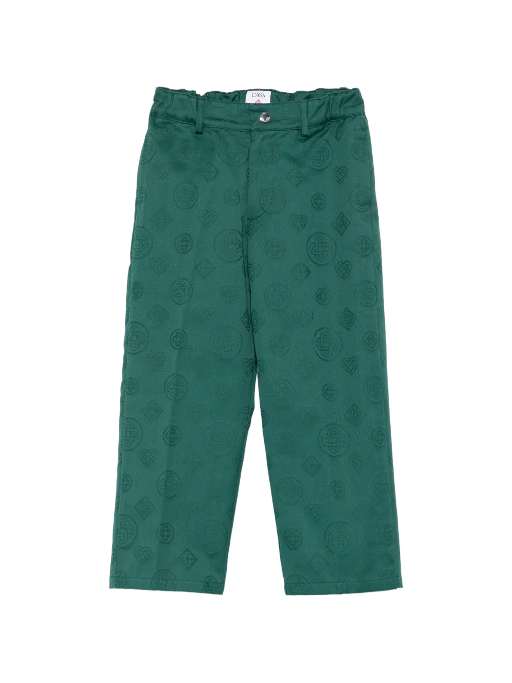 CASABLANCA KIDS logo-jacquard trousers - Verde