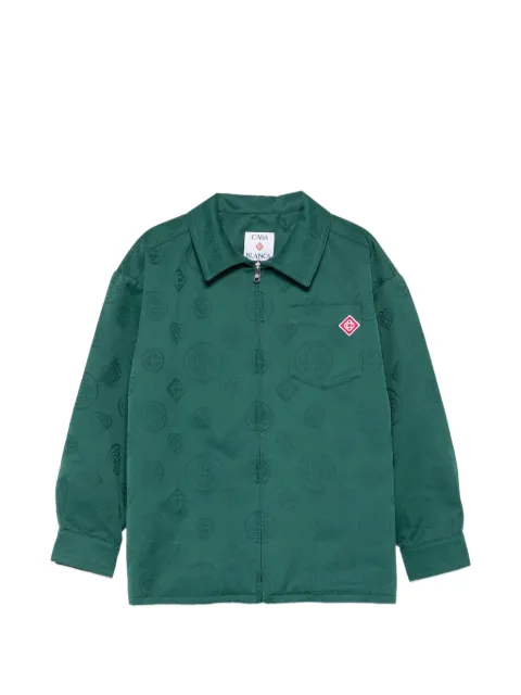 CASABLANCA KIDS monogram-jacquard shirt jacket