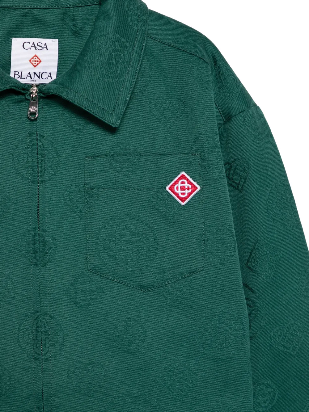 CASABLANCA KIDS Shirtjack met monogram jacquard Groen