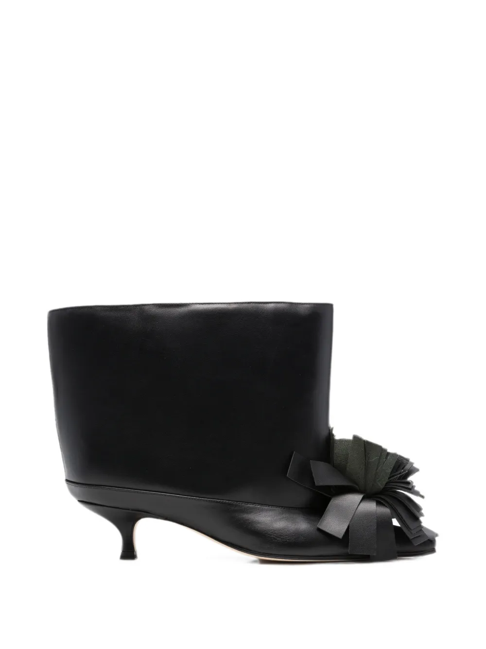 A.W.A.K.E. Mode flower-detail leather ankle boots Zwart