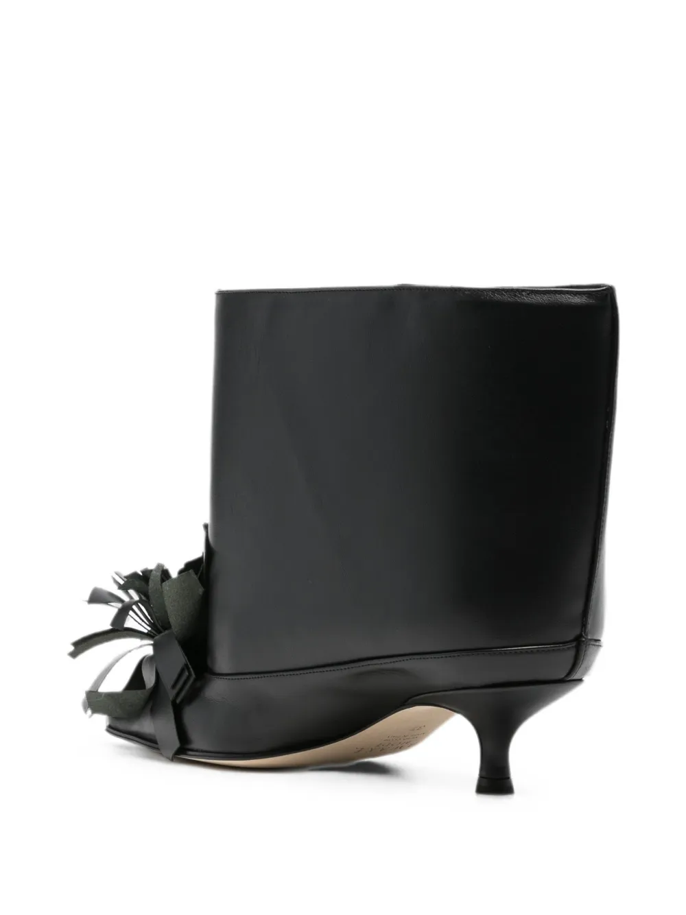 A.W.A.K.E. Mode flower-detail leather ankle boots Zwart