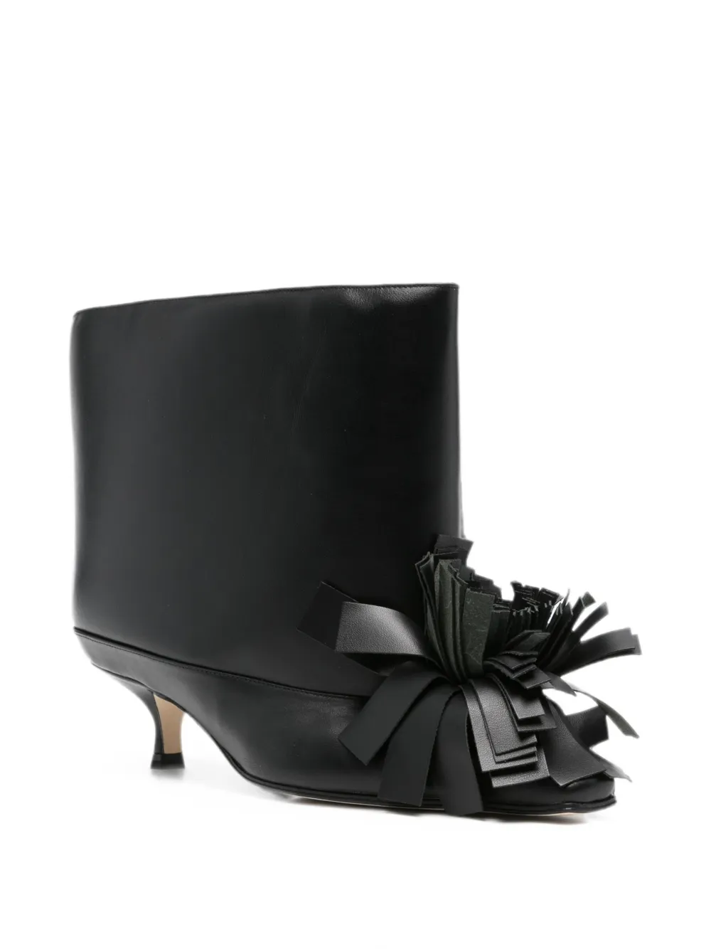A.W.A.K.E. Mode flower-detail leather ankle boots Zwart