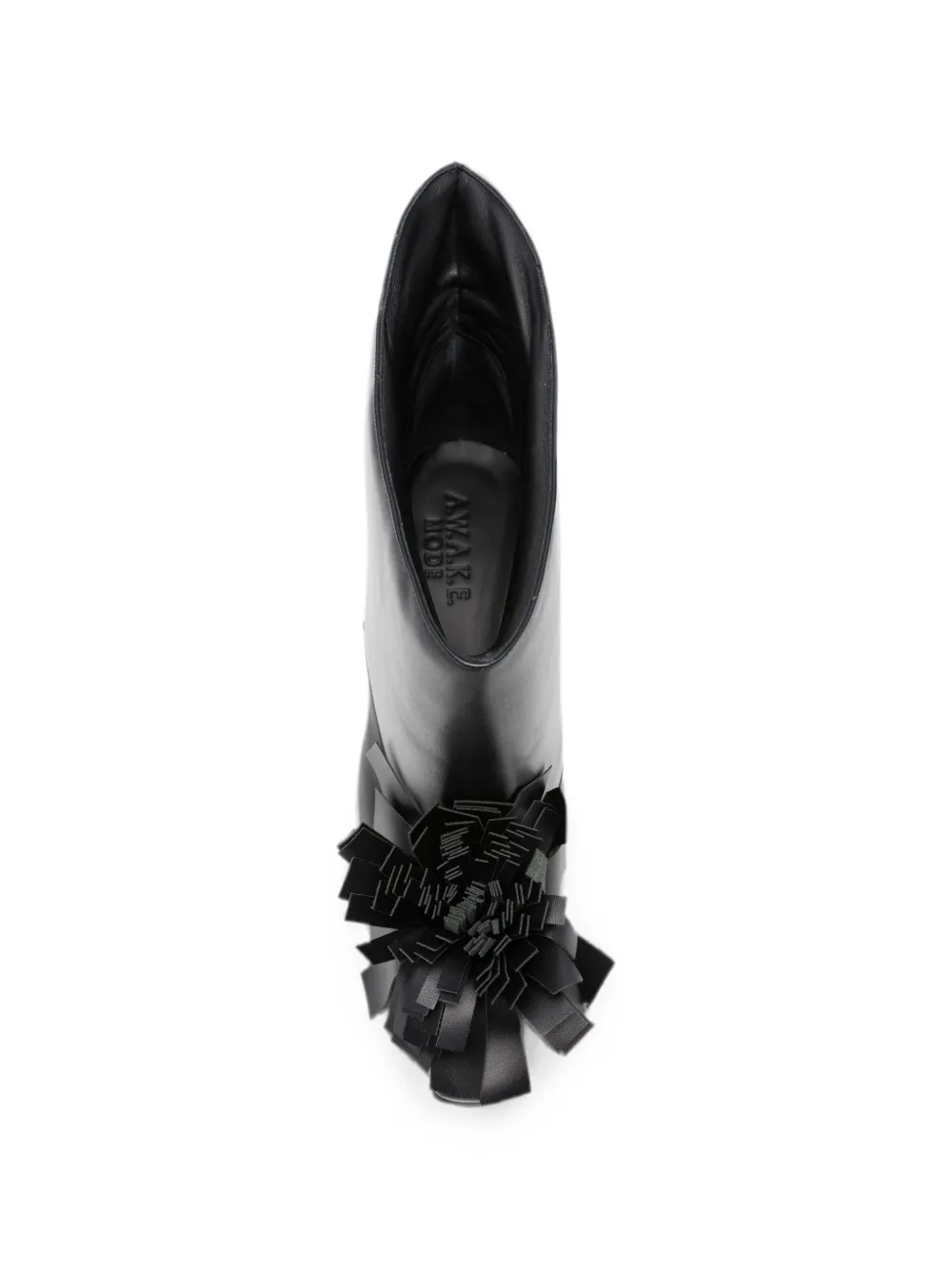 A.W.A.K.E. Mode flower-detail leather ankle boots Zwart