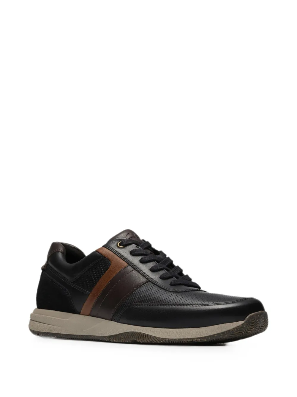 Clarks Originals Townview Style leren sneakers met geperforeerde details Zwart