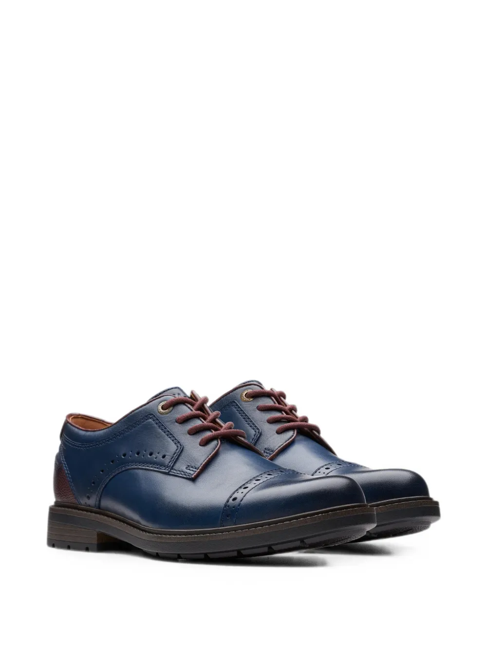 Clarks Originals Un Shire Vibe derby schoenen met brogue-detail Blauw