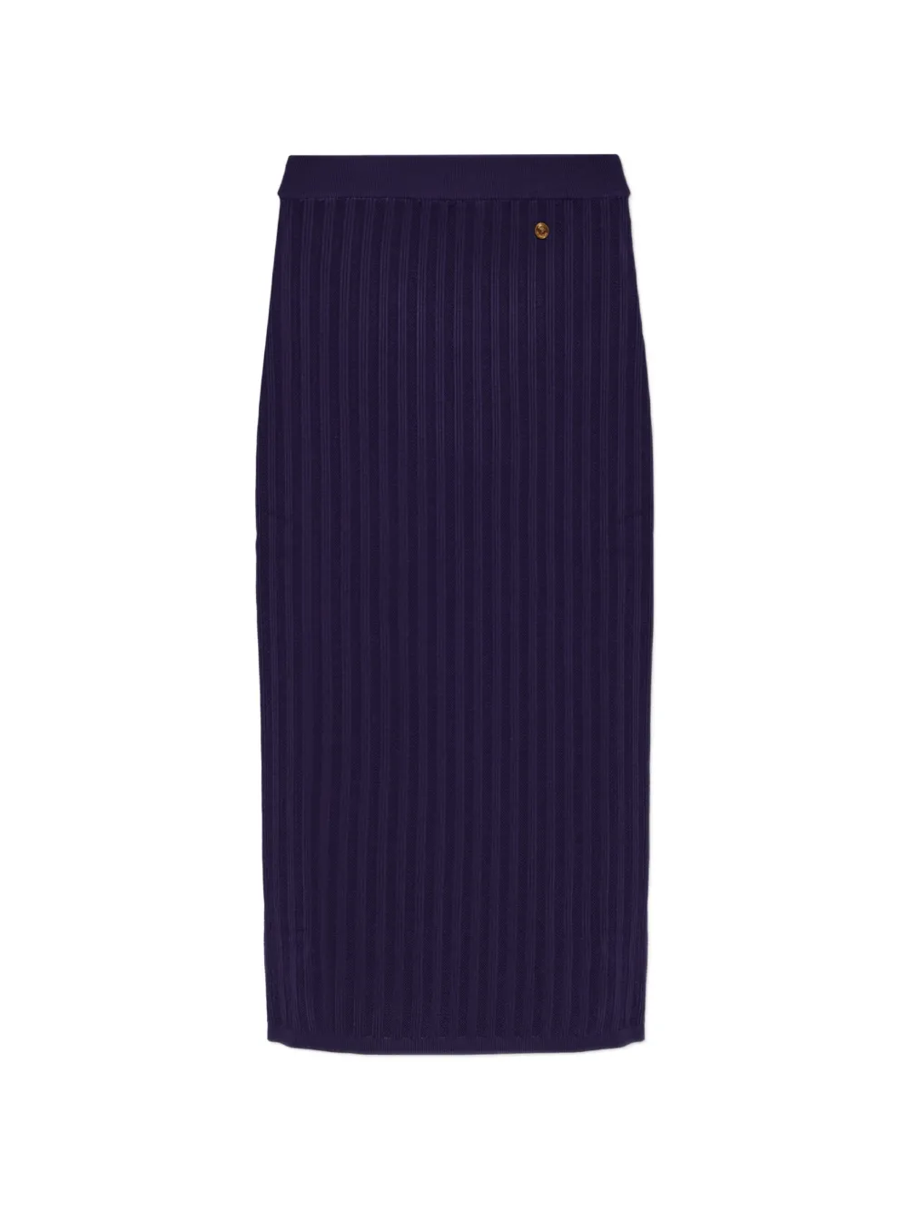 Versace ribbed-knit Medusa-plaque midi skirt - Purple