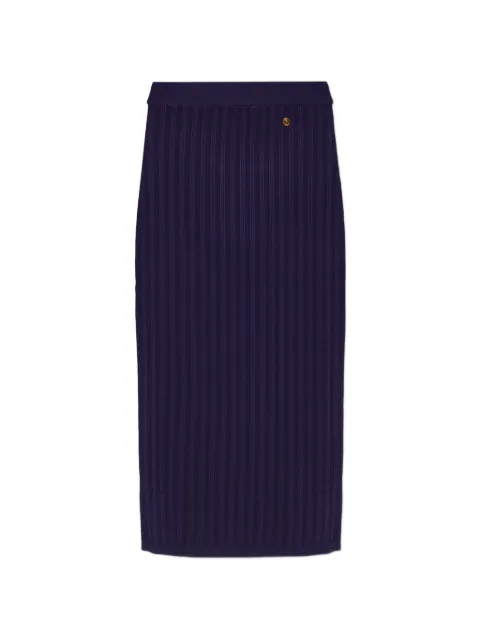 Versace ribbed-knit Medusa-plaque midi skirt